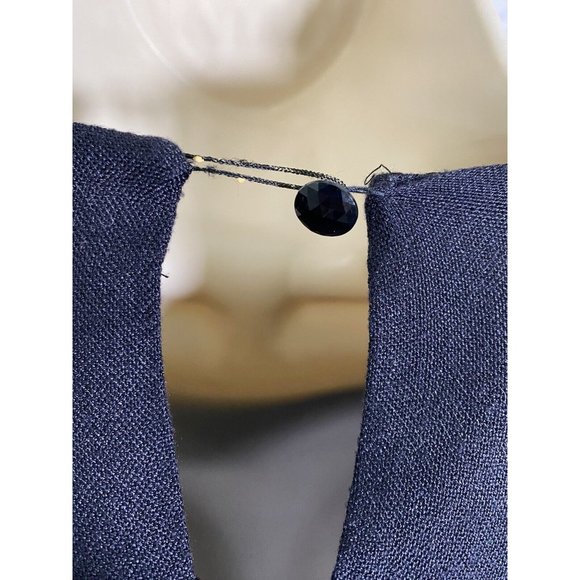 Vintage Sybil California Black Wool Blend Asymmetrical Layered Long Dress 14 - Picture 7 of 9